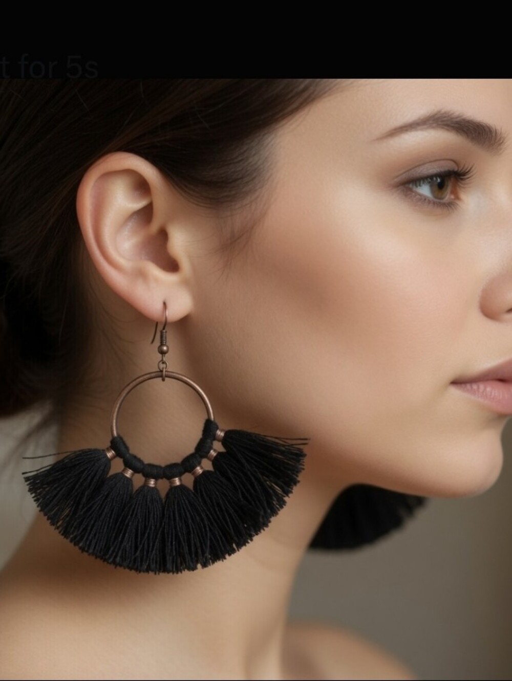 4/$20 Black Tassel Hoop Earrings - Women's Fashion Jewelry